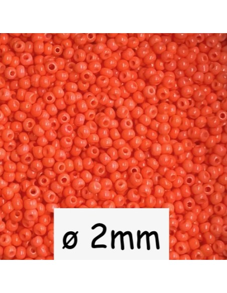 Perles de rocaille orange corail 2mm pour vos créations bijoux