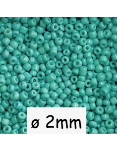 Perle rocaille turquoise ronde 2mm pour création DIY