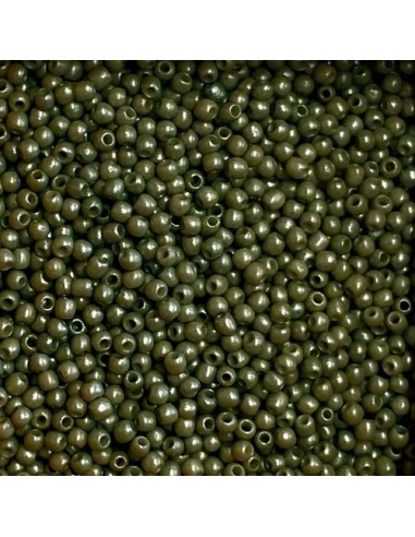 Perle rocaille en gros vert olive 1,5mm