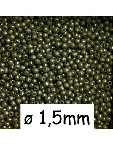 Perle rocaille 1,5mm vert olive pour création DIY
