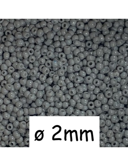 Rocaille fine gris 2mm pas chère - perle fine
