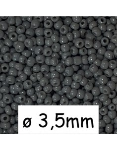 Perles de rocaille gris 3,5mm en verre pour création DIY