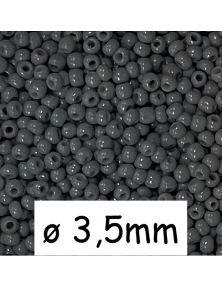 Perles de rocaille gris 3,5mm en verre pour création DIY
