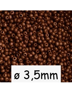 Perle de rocaille marron acajou 3,5mm, rocaille en gros