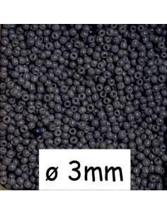 Perle rocaille gris ardoise 3mm pour création bijoux