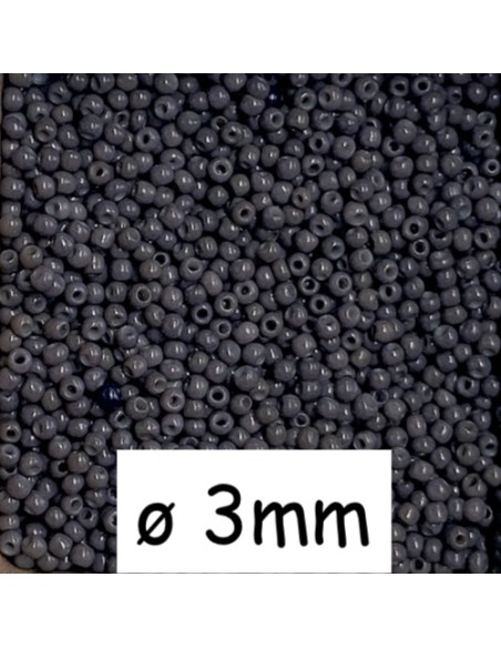 Perle rocaille gris ardoise 3mm pour création bijoux Perle rocaille gris ardoise 3mm pour création bijoux