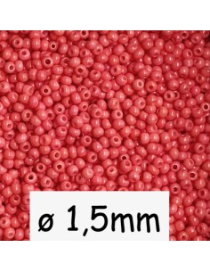Mini perle rocaille 1,5mm rose corail lumineux pour création bijoux