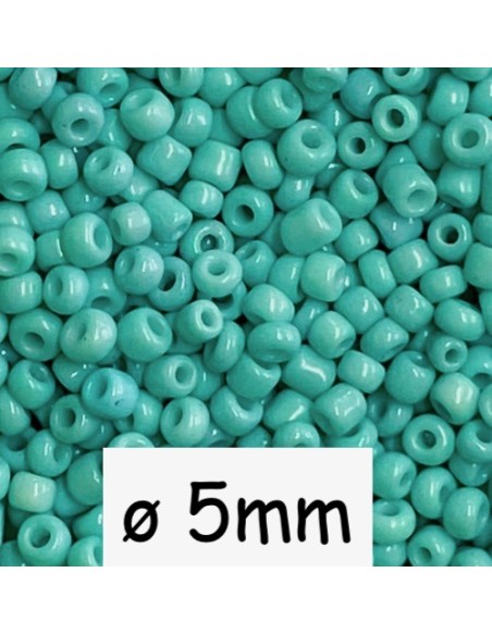 Grosse perle rocaille bleu turquoise 5mm pour création Grosse perle rocaille bleu turquoise 5mm pour création