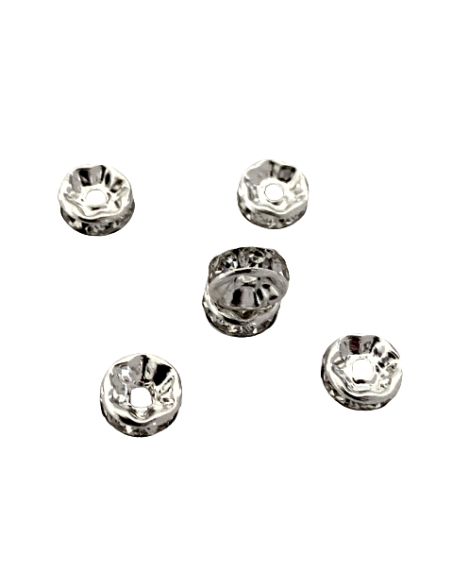 Perle strass 7mm argenté pour création DIY