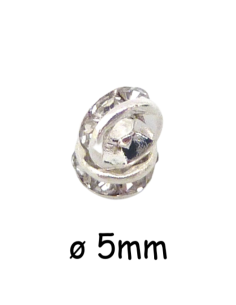Rondelle strass 5mm argenté pour création
