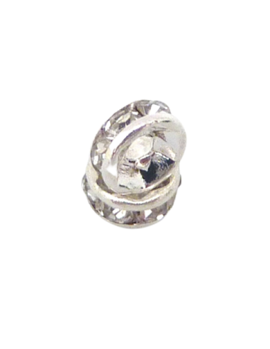 Intercalaire strass 5mm argenté pour bijoux