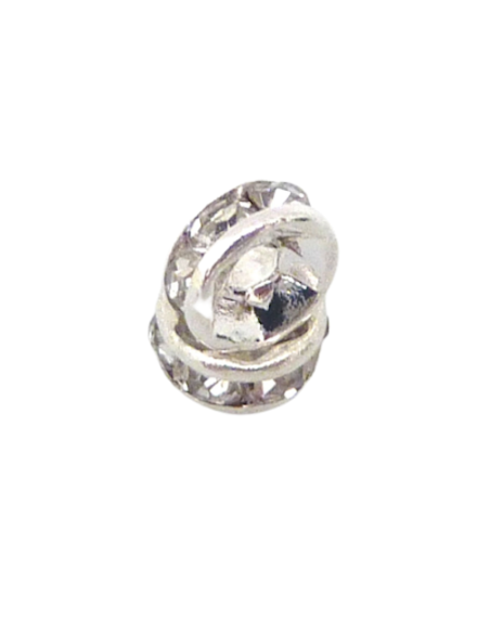 Intercalaire strass 5mm argenté pour bijoux