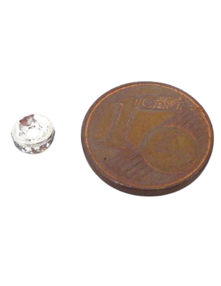 Rondelle strass argenté 5mm pour DIY