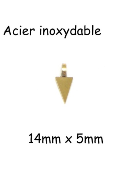 Pendentif triangle doré acier inox 14mm pour création DIY Pendentif triangle doré acier inox 14mm pour création DIY