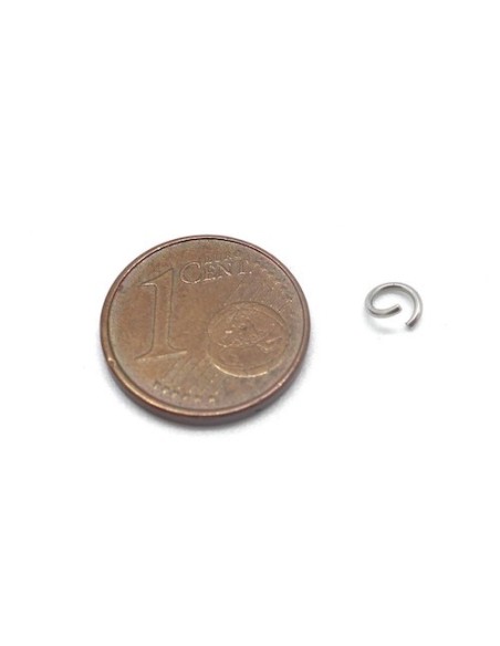 Anneau brisé 4mm x 0,5mm acier inox argenté