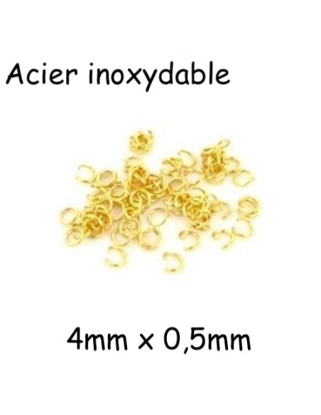 Anneau de jonction doré 4mmx0,5mm en acier inox