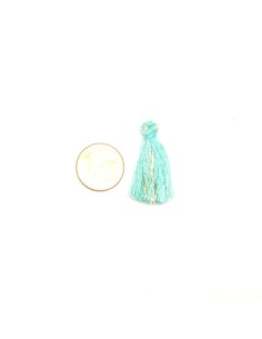 5 pompon vert opaline et doré pour vos création couture 2