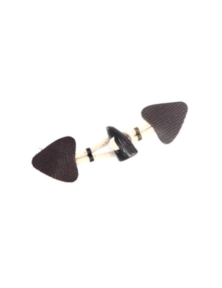 Bouton brandebourg en Simili cuir marron texturé à coudre