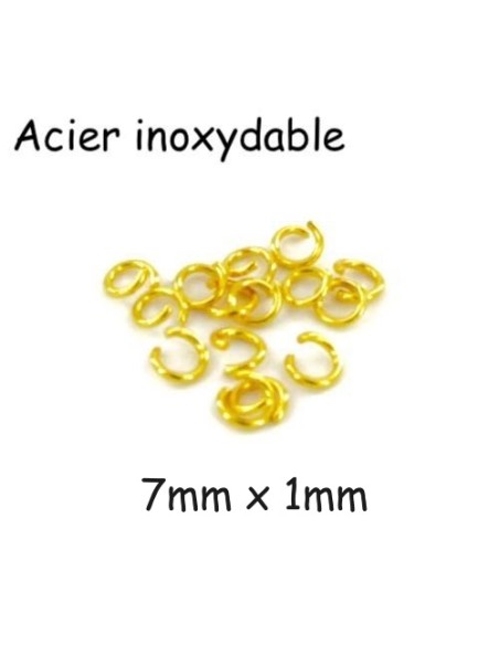 Anneaux de jonction en acier inoxydable 7mm doré