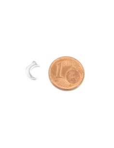 Petit pendentif lune argenté en acier inoxydable 9mm 2