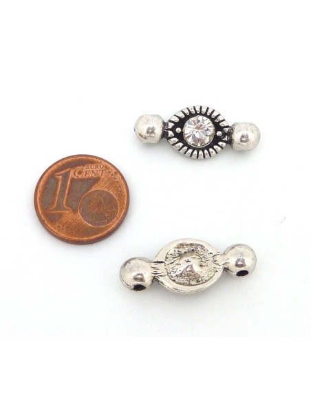 Perle connecteur losange avec strass