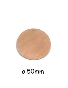 Pendentif rond 50mm en bois brut naturel pour création DIY