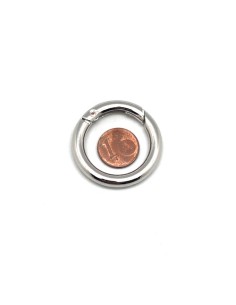 Mousqueton rond, porte clé, anse de sac  35mm en métal argenté 2