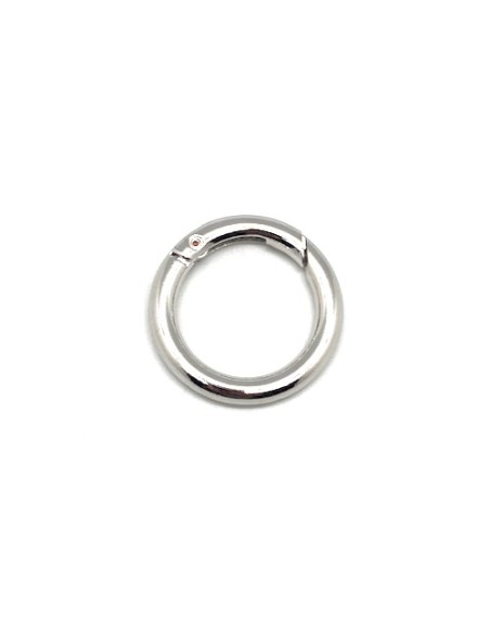 Mousqueton rond argenté pour création bandoulière sac 33mm Mousqueton rond argenté pour création bandoulière sac 33mm