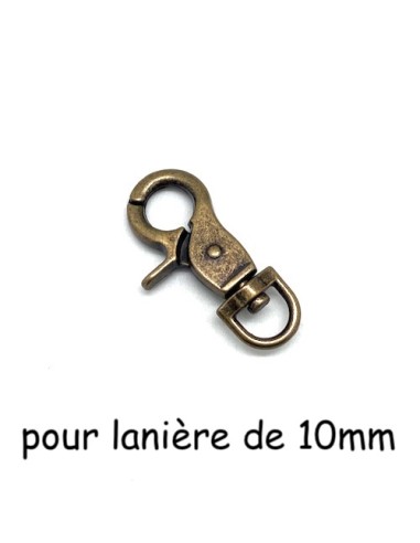 Grand mousquetons bronze en métal 4,5cm pour anse de sac, porte clés, lanière de 10mm