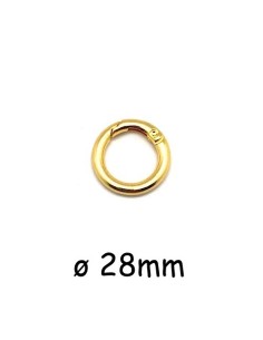 Mousqueton rond, porte clé, anse de sac  28mm en métal doré