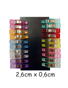 Pince double clip couleur pastel assortie 15 mm - Boîte de 10 sur