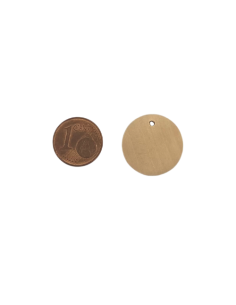 Pendentif rond 20mm en bois naturel pour création 2