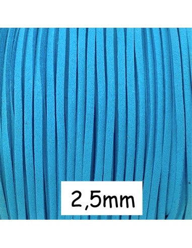 Lanière suédine bleu sarcelle 2,5mm