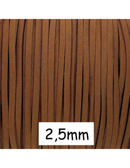 Cordon suédine marron alezan feuille morte 2,5mm