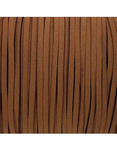 Cordon suédine marron alezan feuille morte 2,5mm 2