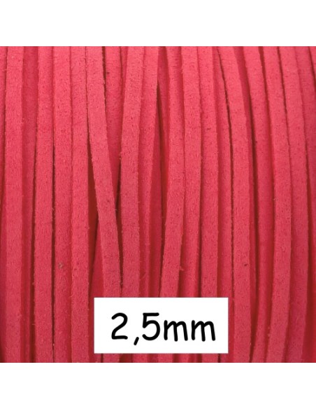 Cordon daim synthétique rose incarnat 2,5mm