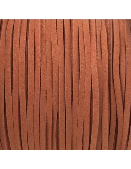 Lanière suédine marron rouille clair