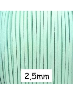 Cordon suédine 2,5mm vert d'eau, vert opaline