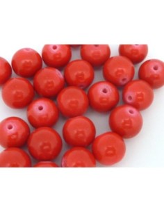 R-2 Perles ronde, boule lisse 10mm en pierre teinté rouge... 2