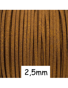 Lanière suédine 2,5mm pailleté 2