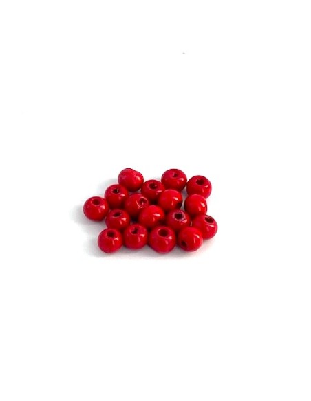 Perle en bois rouge 8mm pas chère