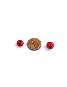 Perle ronde en bois 8mm rouge 2