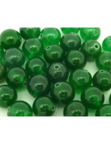R-2 Perles ronde, boule en pierre teinte verte 8,3mm
