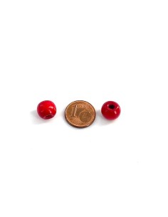 Perle en bois ronde 10mm rouge 2