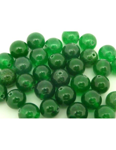 R-2 Perles ronde, boule en pierre teinte verte 8,3mm