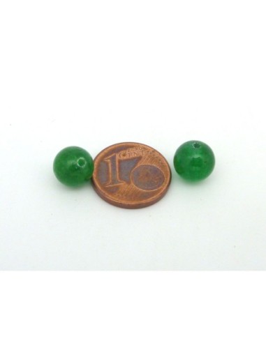 R-2 Perles ronde, boule en pierre teinte verte...