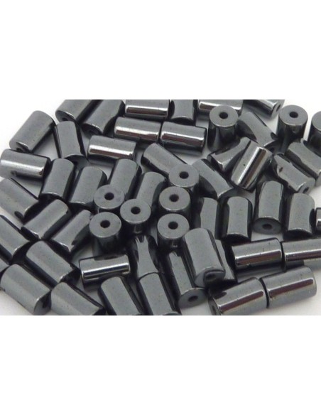 R-3 Perles hématite tube, lisse 6mm