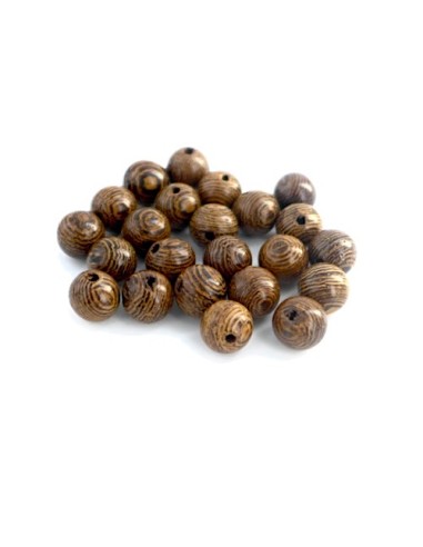 Perle bois 8mm nervuré pour création DIY