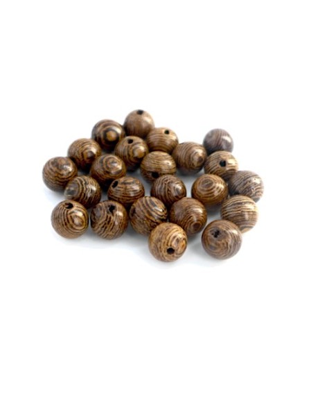 Perle bois 8mm nervuré pour création DIY