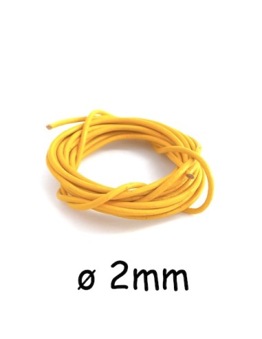 Cordon cuir jaune safran 2mm